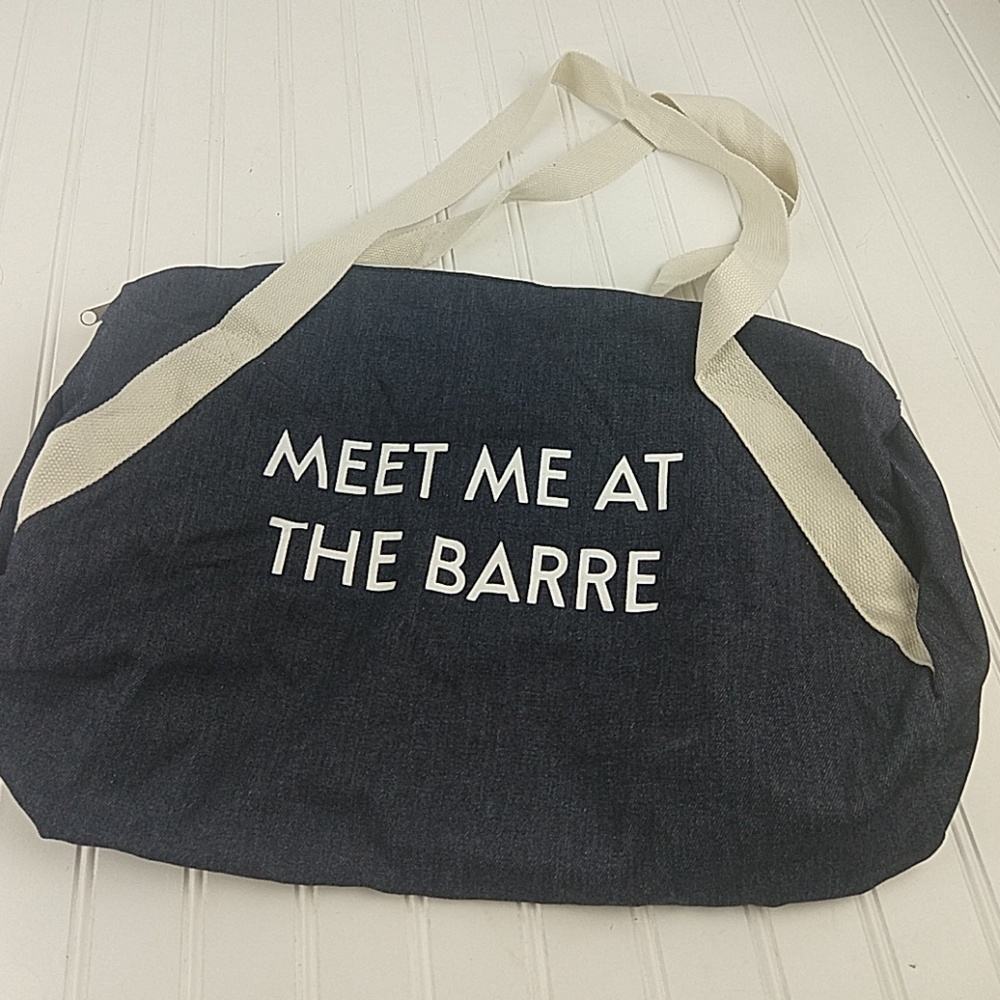 Denim duffle bag meet me at the barre EUC